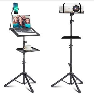 Projector Tripod Stand, 50” Laptop Stand with 2 Shelves for Projector, iPad NIB‎